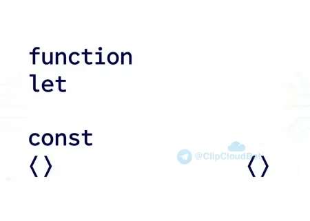 A clean, minimalist illustration of a JavaScript code snippet with syntax highlighting, showing keywords like 'function', 'let', 'const', and common symbols such as parentheses and curly braces, on a light background with subtle tech-themed accents like circuit patterns or binary code faintly visible, no text or numbers visible on the image