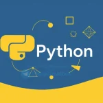 A clean, minimalist illustration of a Python programming concept, featuring a stylized Python logo intertwined with code snippets and abstract geometric shapes representing programming logic, rendered in a professional and educational style