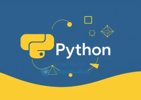 A clean, minimalist illustration of a Python programming concept, featuring a stylized Python logo intertwined with code snippets and abstract geometric shapes representing programming logic, rendered in a professional and educational style